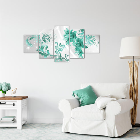 Wandbilder Wohnzimmer XXL Blumen Lilien Moderne Bild Abstrakt